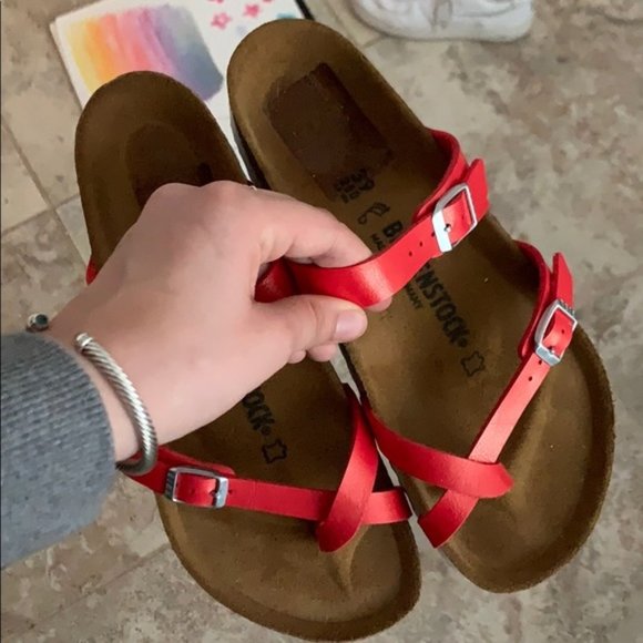 Birkenstock Shoes - Almost new Red Mayari Birkenstocks - 39 Regular